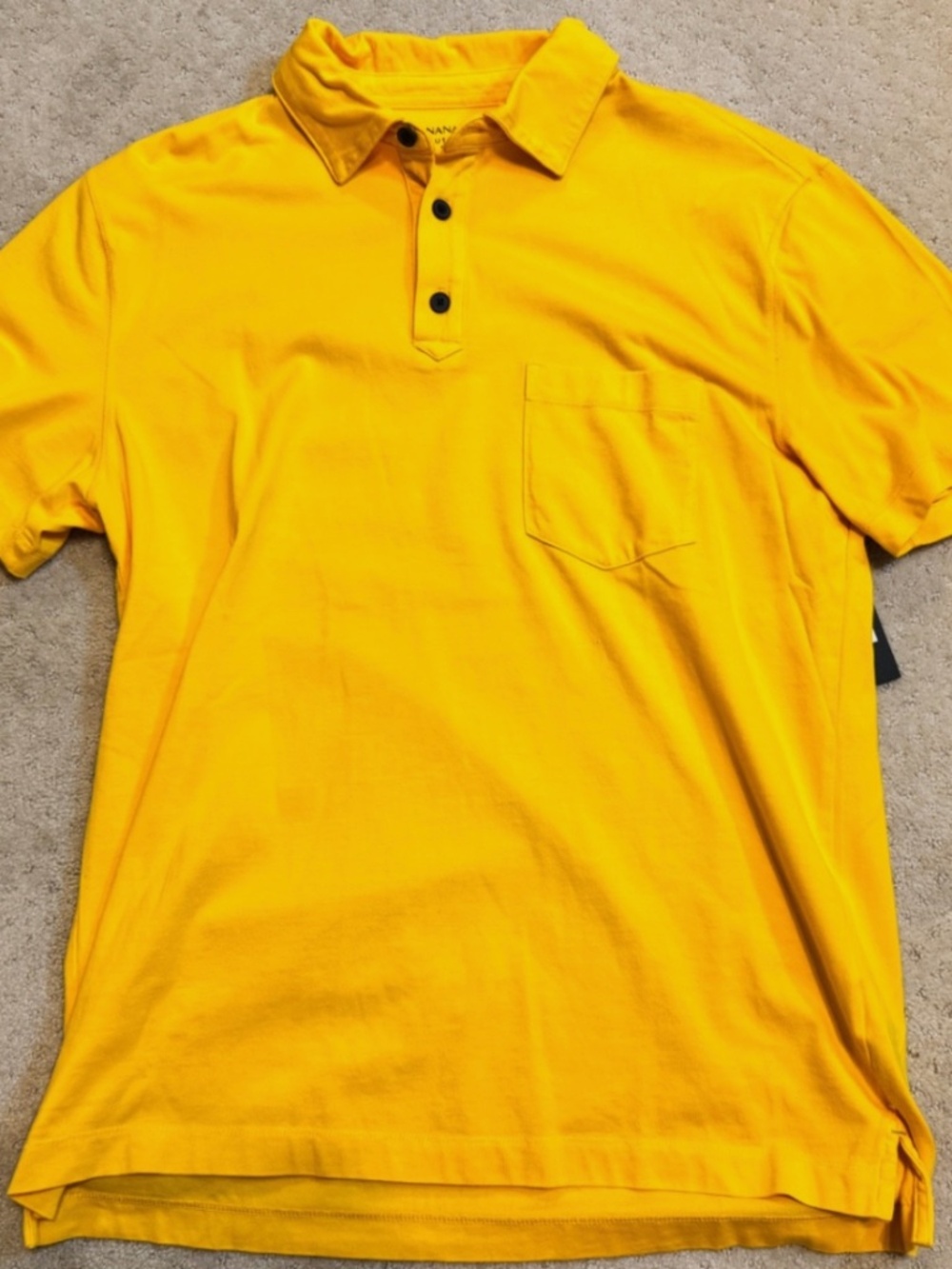 NWT - Men's Banana Republic Authentic Supima Polo Shirt, Old Gold